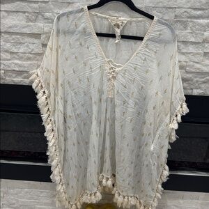 Chic Cream Tassel Swim Coverup